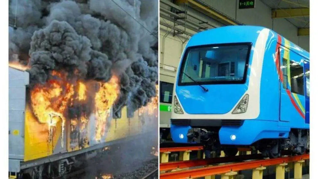 Panic As Fire Guts Lagos Blue Line Rail Track