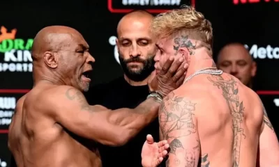 Veteran Boxer, Tyson Slaps Jake Paul At Chaotic Weigh-in