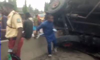 Eight Injured As Bus Crashes Into Median In Lagos