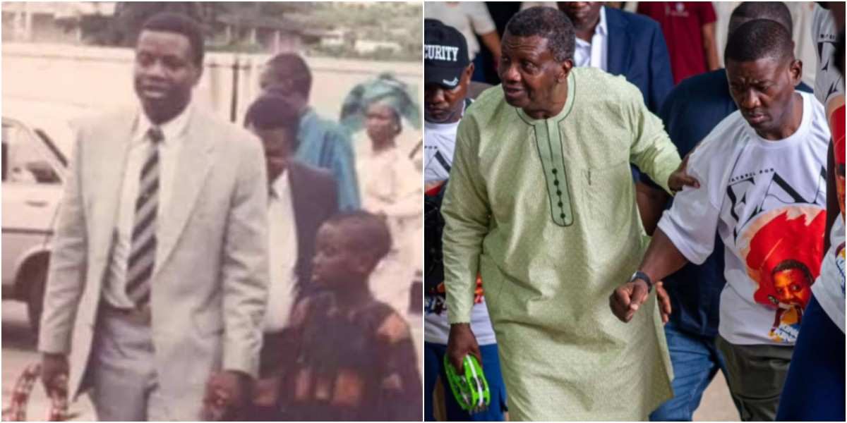 Pastor E.A. Adeboye, Son Leke Recreate Emotional Throwback Photo